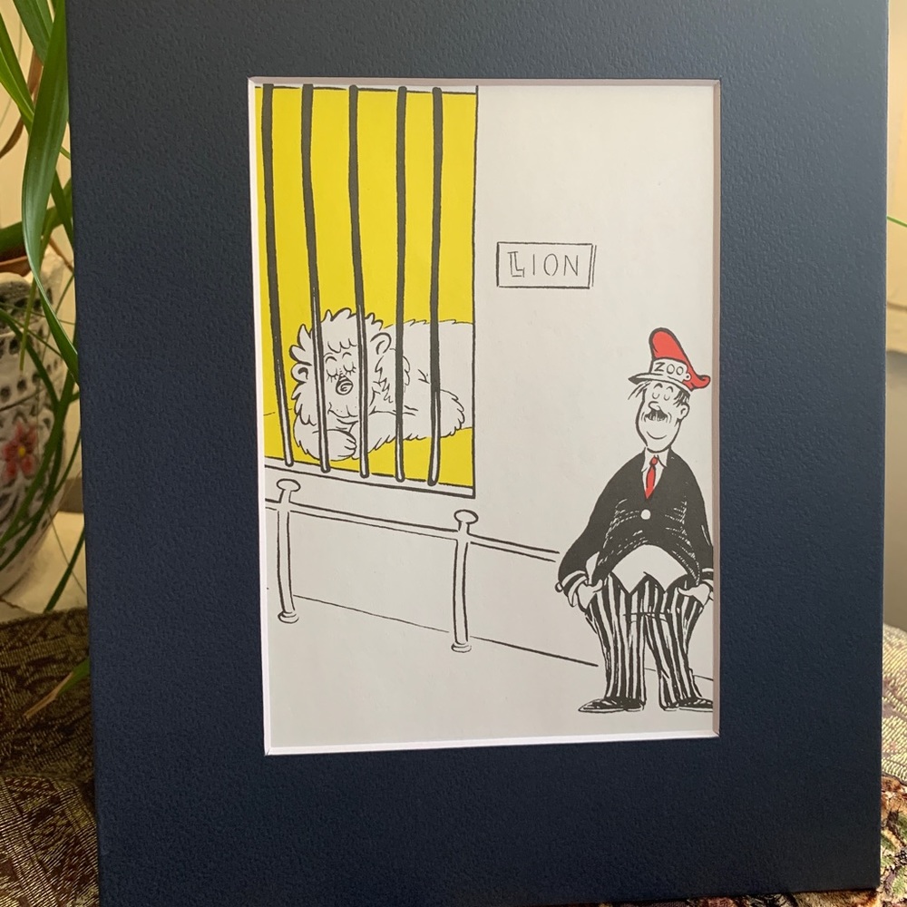 DR SEUSS LITHOGRAPH 1950 MATTED 9.95" x 7.75" NEW/Wrapped